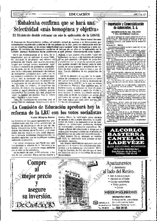 ABC MADRID 16-12-1992 página 85