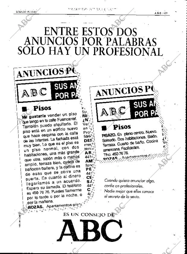 ABC MADRID 19-12-1992 página 109
