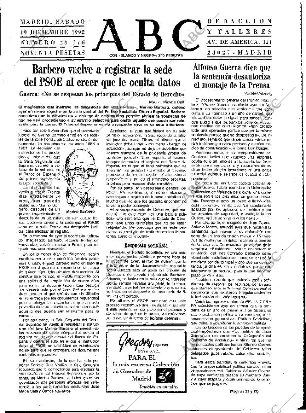 ABC MADRID 19-12-1992 página 19
