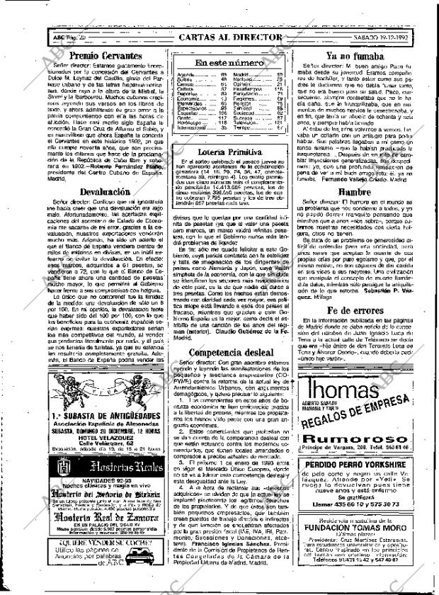 ABC MADRID 19-12-1992 página 20