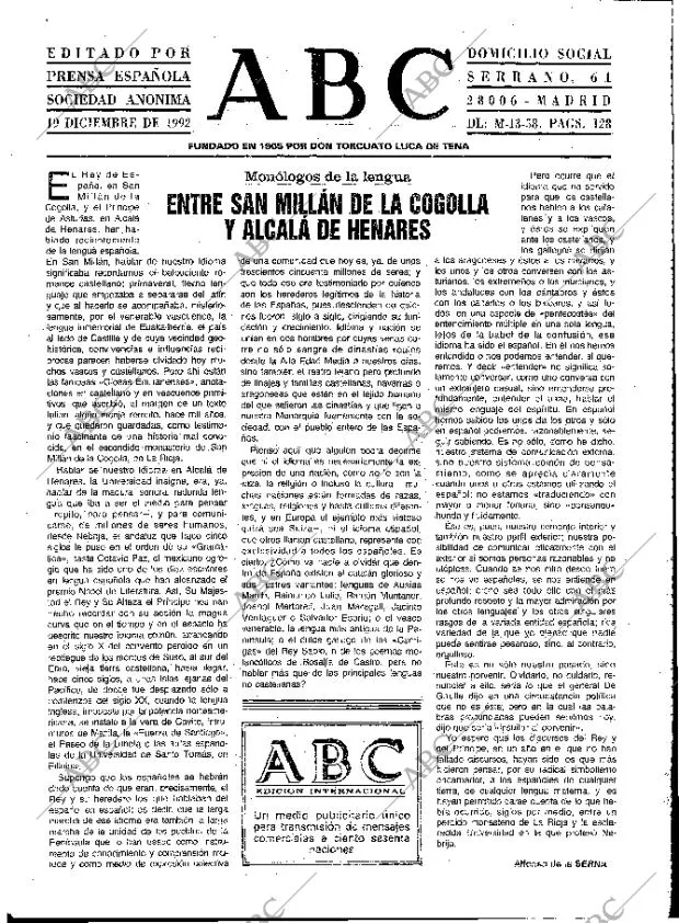 ABC MADRID 19-12-1992 página 3