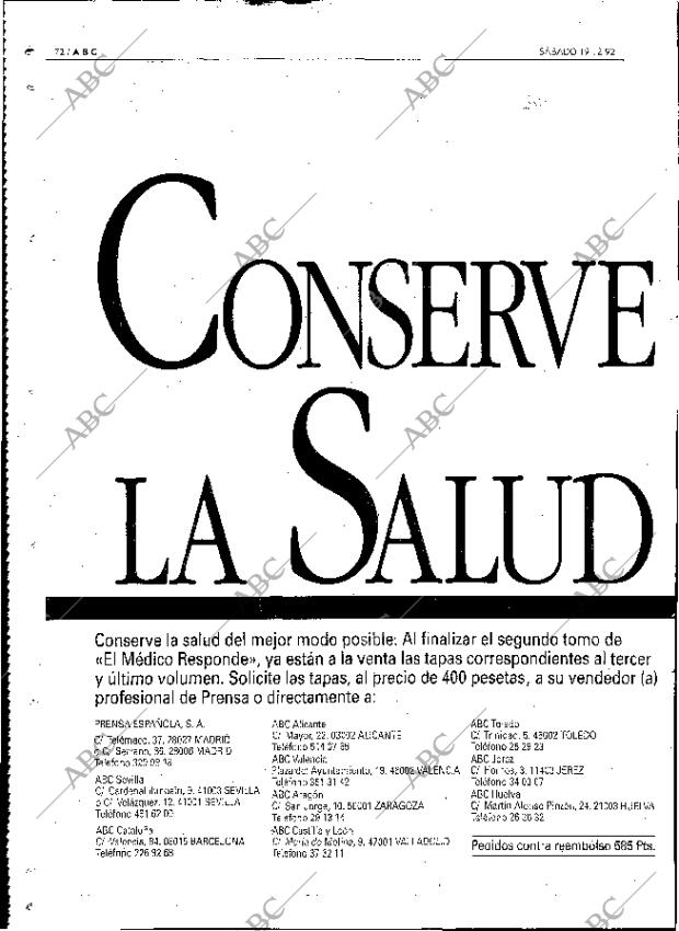 ABC MADRID 19-12-1992 página 72