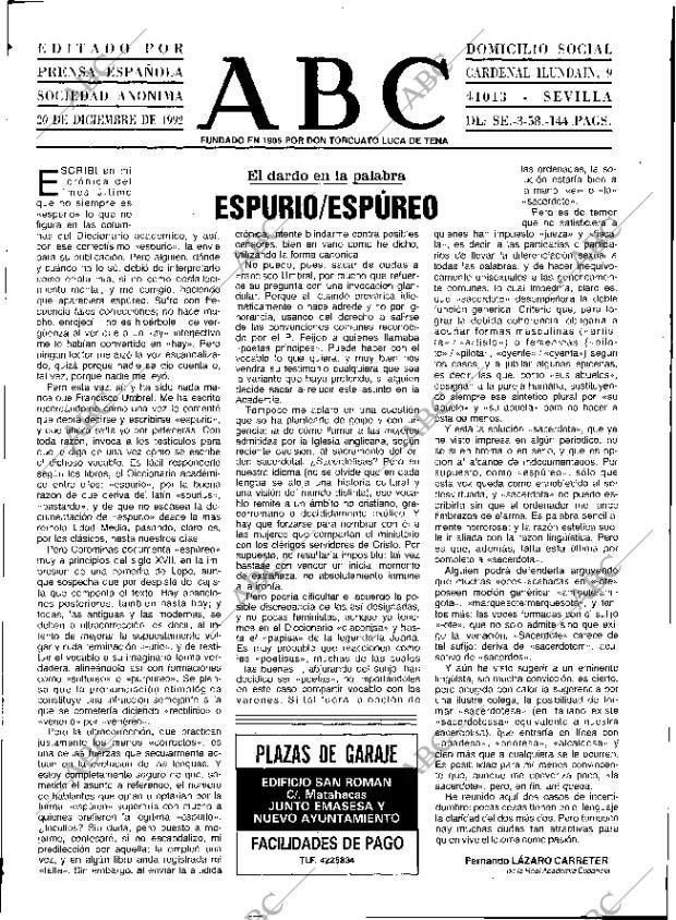 ABC SEVILLA 20-12-1992 página 3