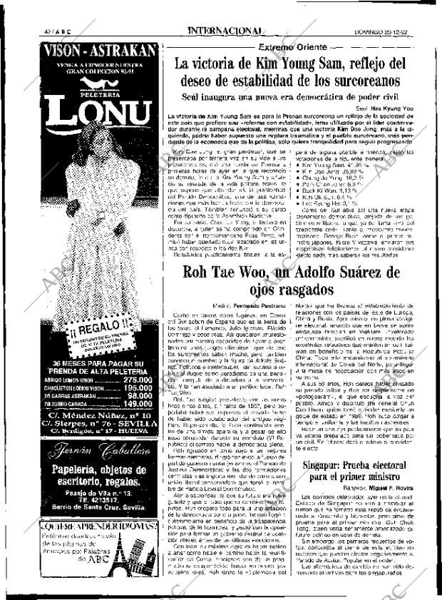 ABC SEVILLA 20-12-1992 página 42