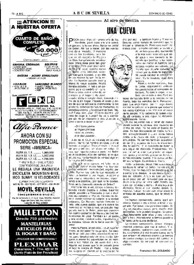 ABC SEVILLA 20-12-1992 página 70
