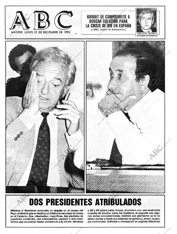 ABC MADRID 21-12-1992 página 1
