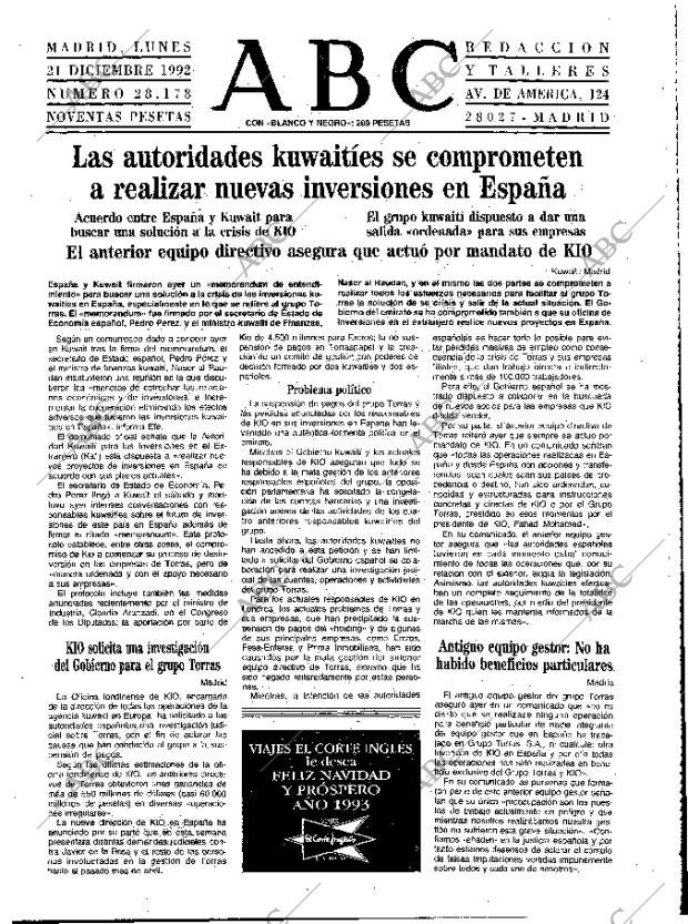 ABC MADRID 21-12-1992 página 15