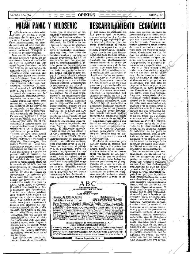 ABC MADRID 21-12-1992 página 17
