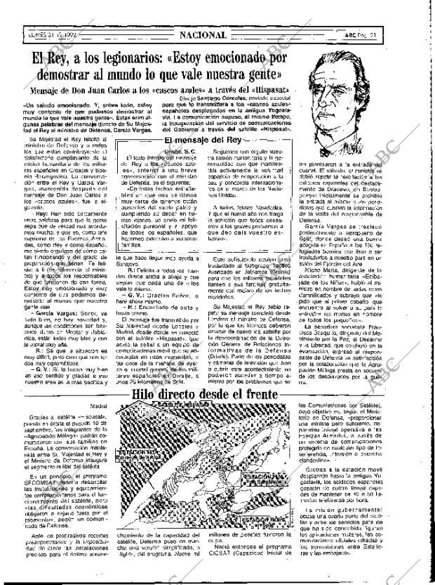 ABC MADRID 21-12-1992 página 21