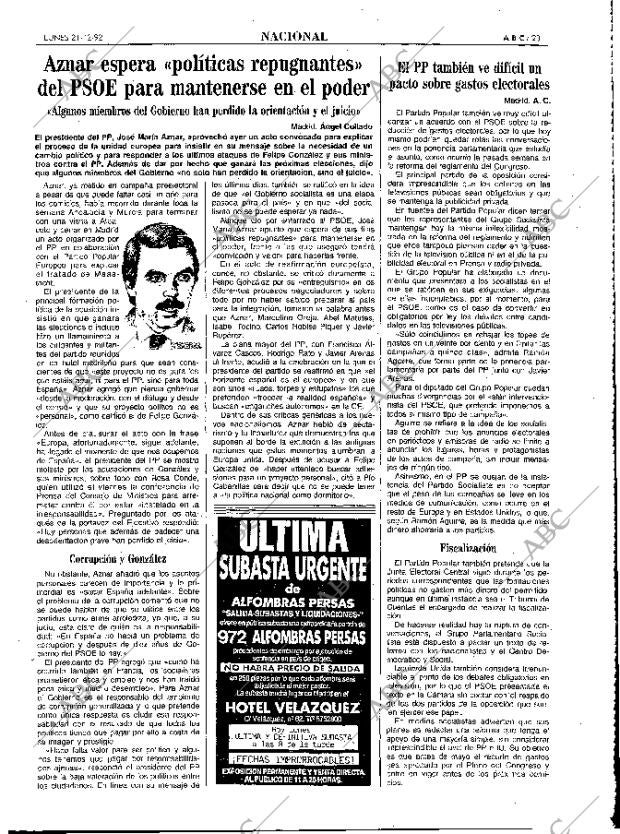 ABC MADRID 21-12-1992 página 23