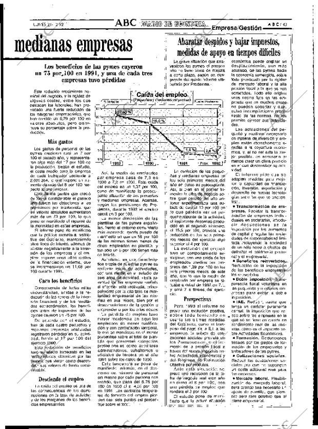 ABC MADRID 21-12-1992 página 43