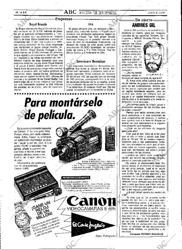 ABC MADRID 21-12-1992 página 48
