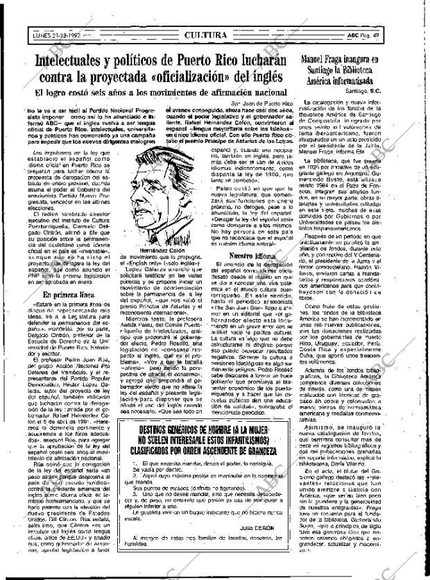 ABC MADRID 21-12-1992 página 49
