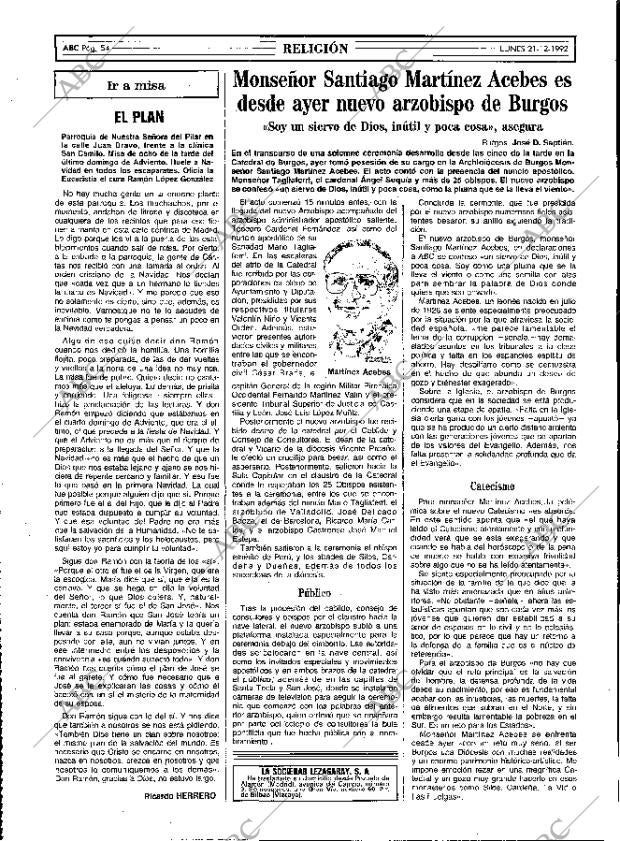 ABC MADRID 21-12-1992 página 54