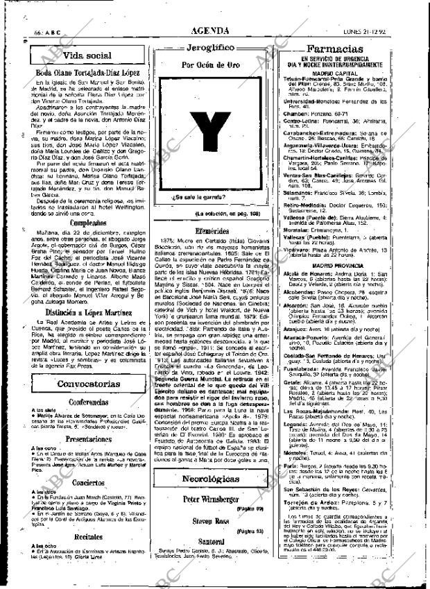 ABC MADRID 21-12-1992 página 66