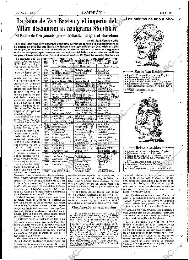 ABC MADRID 21-12-1992 página 87