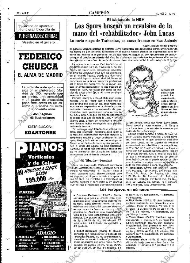 ABC MADRID 21-12-1992 página 92