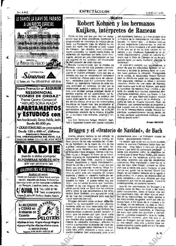 ABC MADRID 21-12-1992 página 94