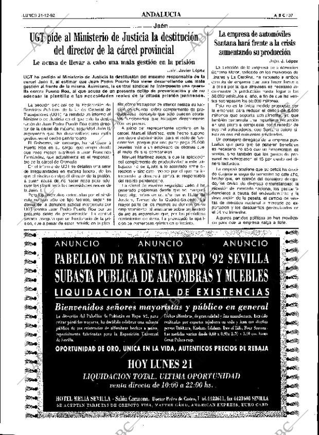 ABC SEVILLA 21-12-1992 página 37