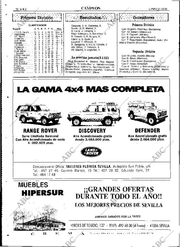 ABC SEVILLA 21-12-1992 página 72