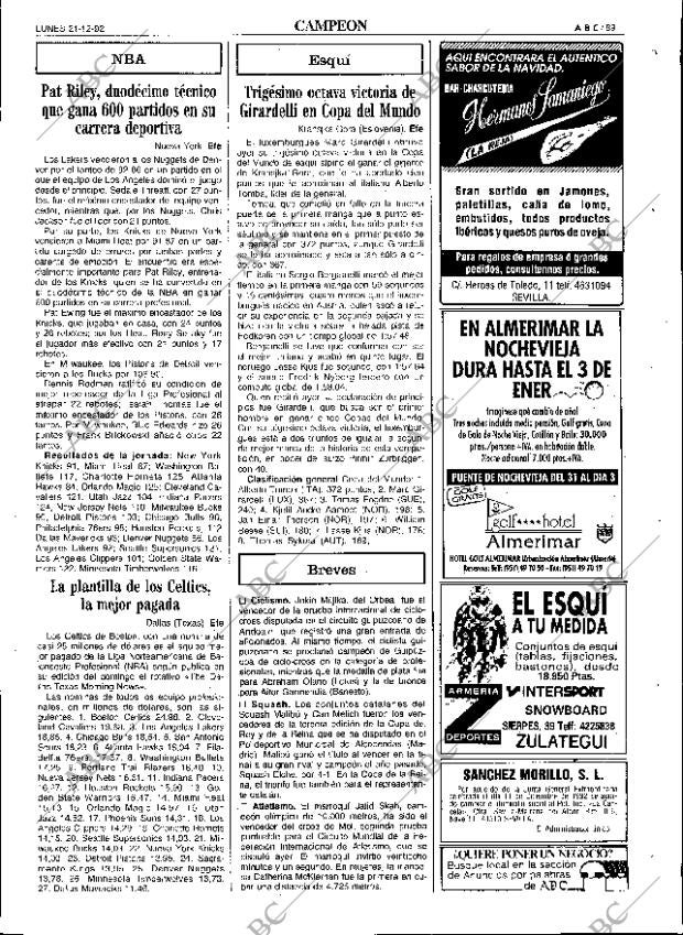 ABC SEVILLA 21-12-1992 página 89