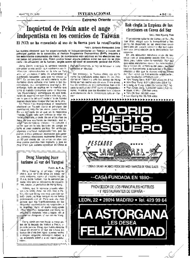 ABC MADRID 22-12-1992 página 35