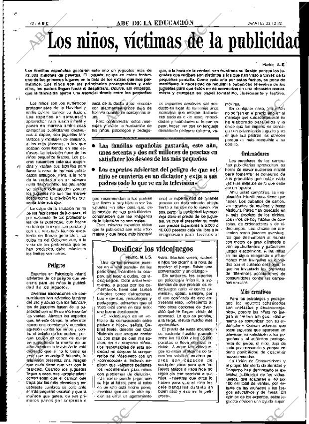 ABC MADRID 22-12-1992 página 70