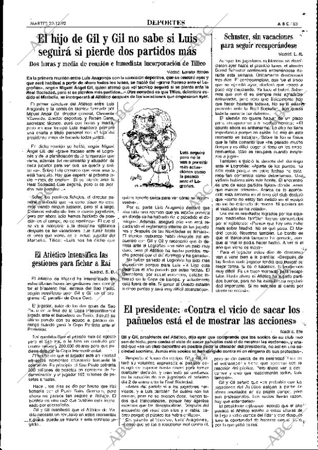 ABC MADRID 22-12-1992 página 83