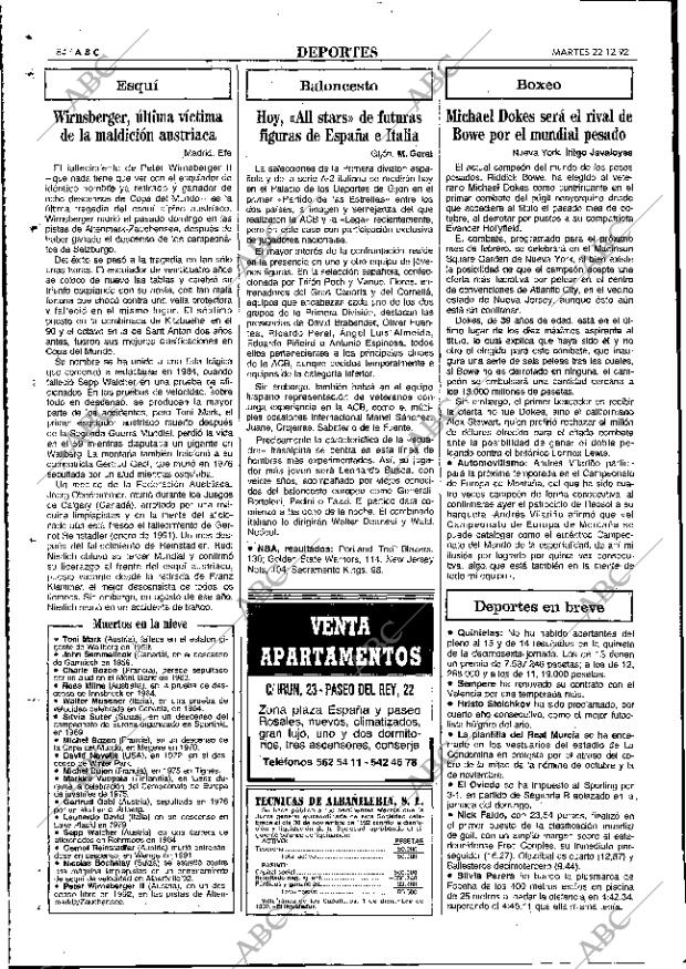 ABC MADRID 22-12-1992 página 84