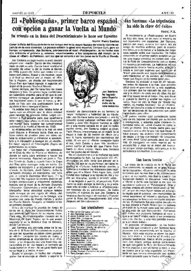 ABC MADRID 22-12-1992 página 85