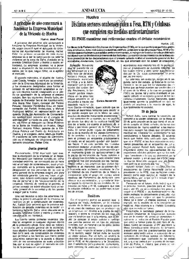 ABC SEVILLA 22-12-1992 página 42