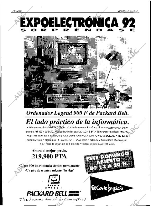 ABC SEVILLA 23-12-1992 página 22