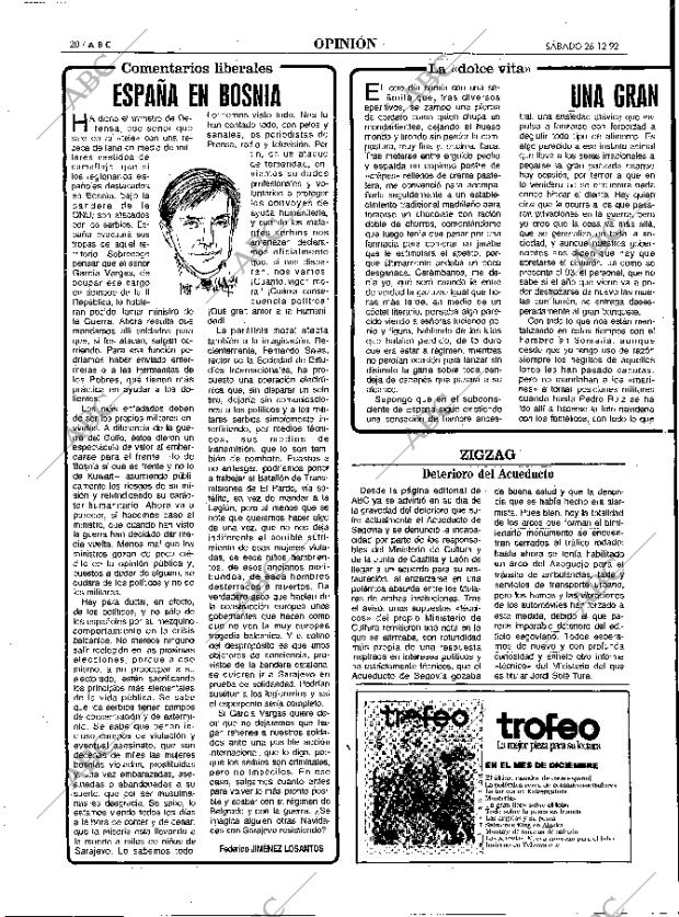 ABC MADRID 26-12-1992 página 20