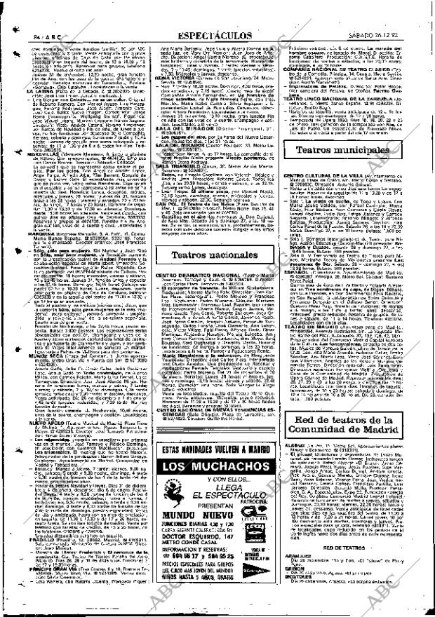 ABC MADRID 26-12-1992 página 84