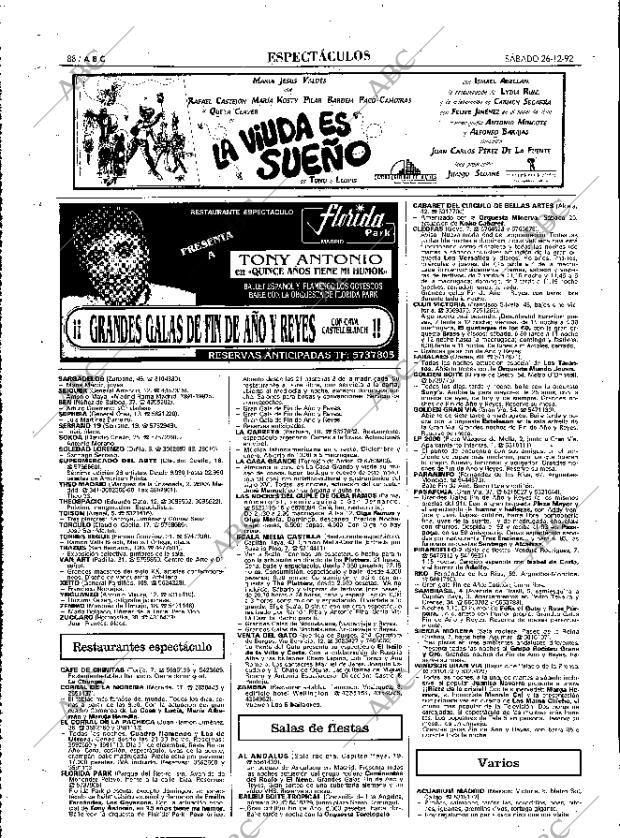 ABC MADRID 26-12-1992 página 88