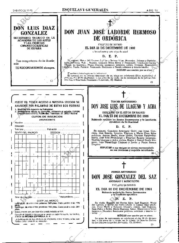 ABC MADRID 26-12-1992 página 93