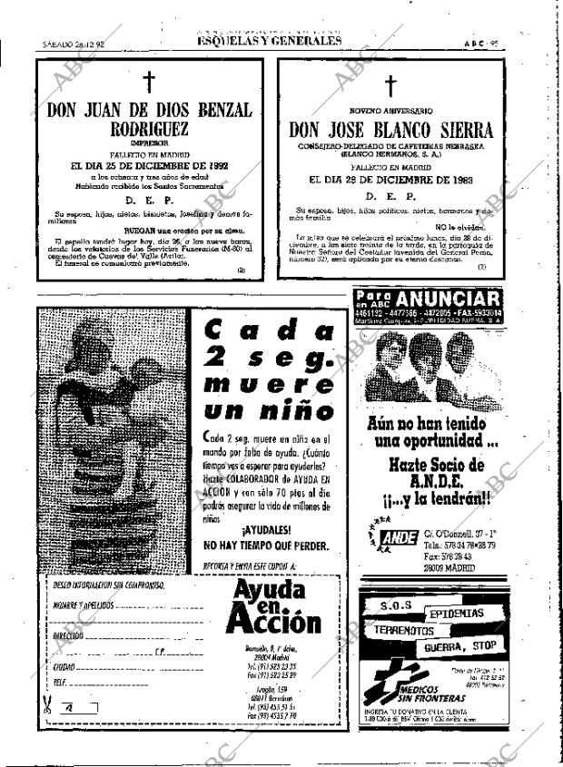 ABC MADRID 26-12-1992 página 95