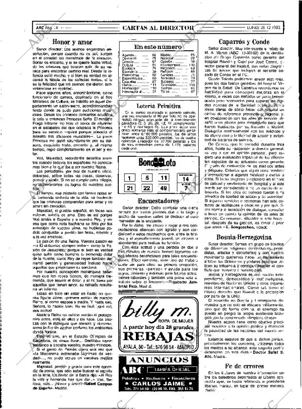 ABC MADRID 28-12-1992 página 18