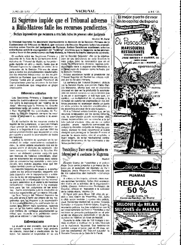 ABC MADRID 28-12-1992 página 25