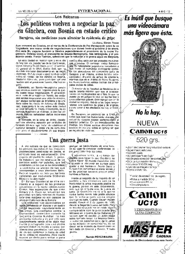 ABC MADRID 28-12-1992 página 33