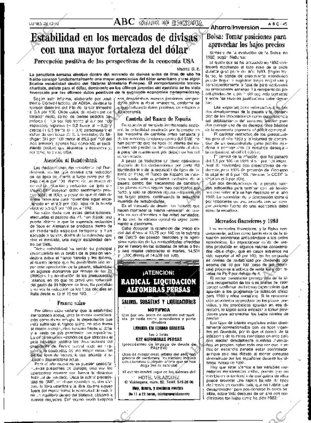 ABC MADRID 28-12-1992 página 45