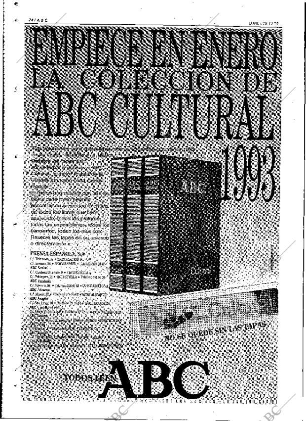 ABC MADRID 28-12-1992 página 74