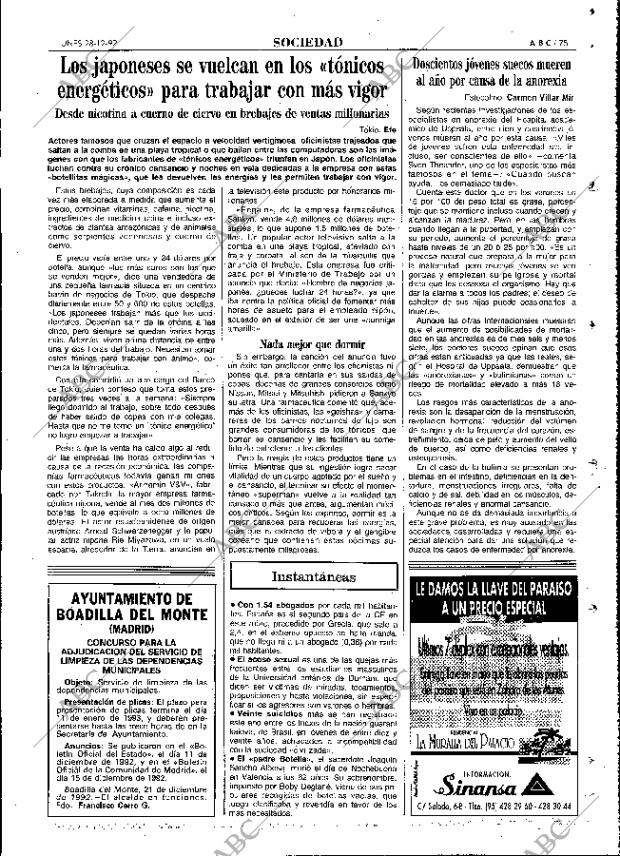 ABC MADRID 28-12-1992 página 75