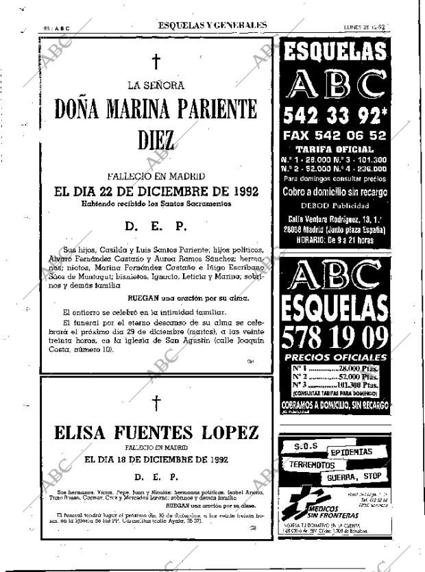 ABC MADRID 28-12-1992 página 98