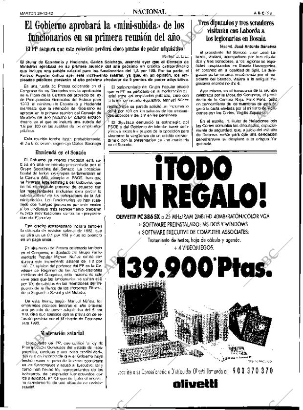 ABC SEVILLA 29-12-1992 página 23