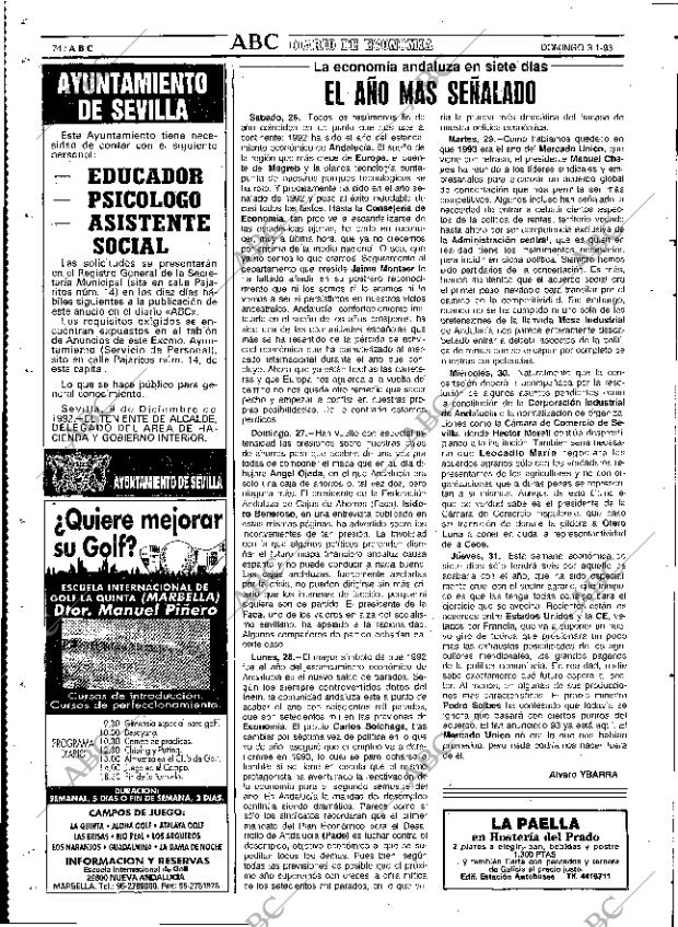 ABC SEVILLA 03-01-1993 página 74