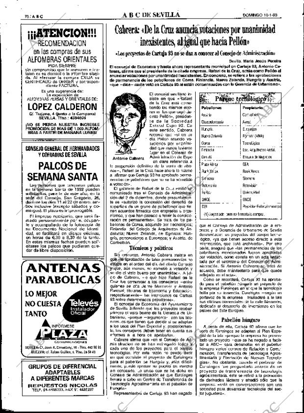 ABC SEVILLA 10-01-1993 página 70