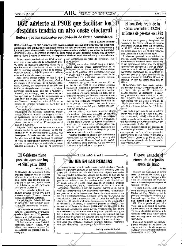 ABC MADRID 15-01-1993 página 47