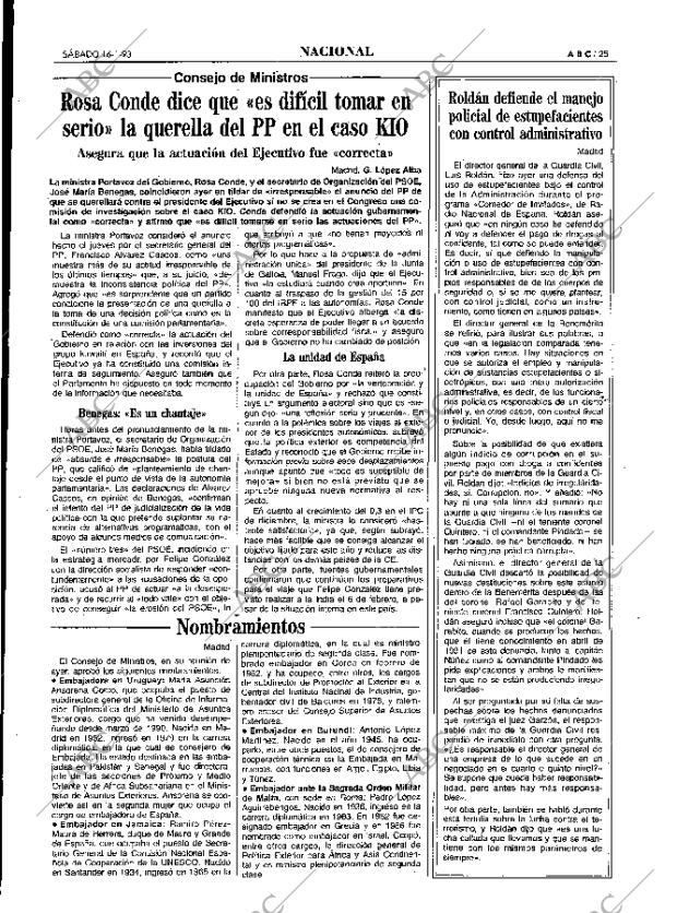 ABC MADRID 16-01-1993 página 25