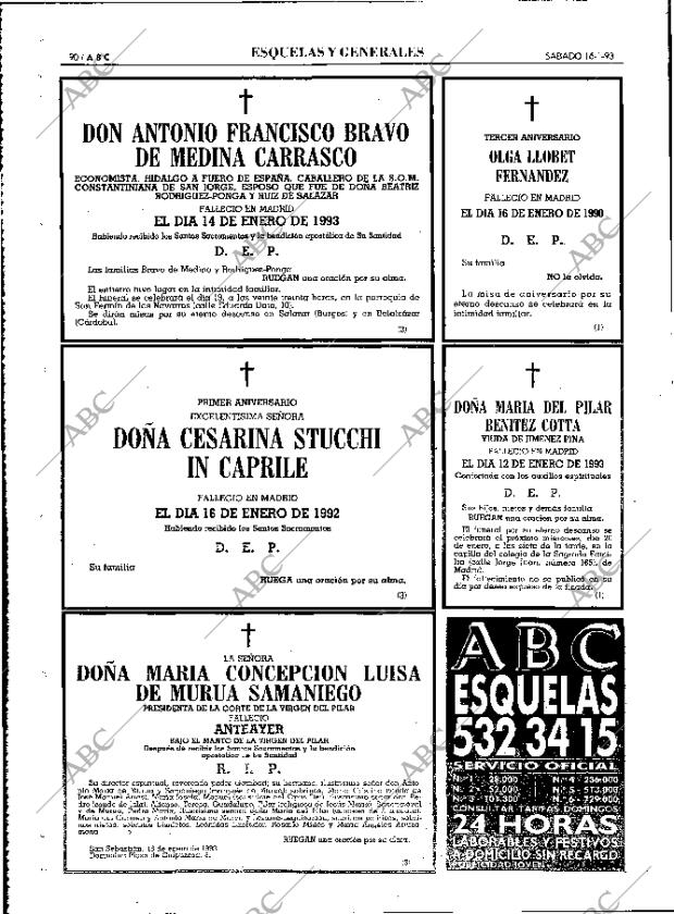 ABC MADRID 16-01-1993 página 90